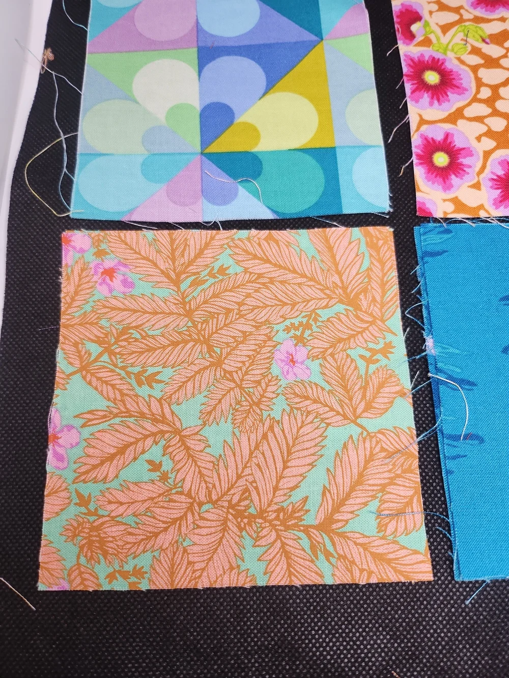 Unbranded Turquoise & Pink Fabric Swatch Set for Home Office & Crafts